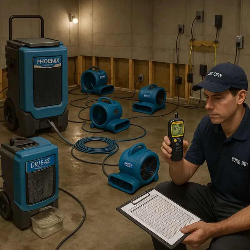 Structural Drying and Dehumidification process in Lakeland, GA